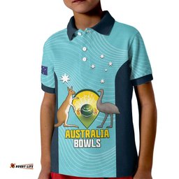 Custom Bowls Australia Kid Polo Shirt Teal Color Curve Sporty LT14