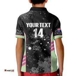 Custom Australia Matildas 2026 Kid Polo Shirt Come On Aussie Grunge Style LT14