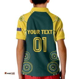Custom Australia Cricket Kid Polo Shirt Aussies Champions LT01