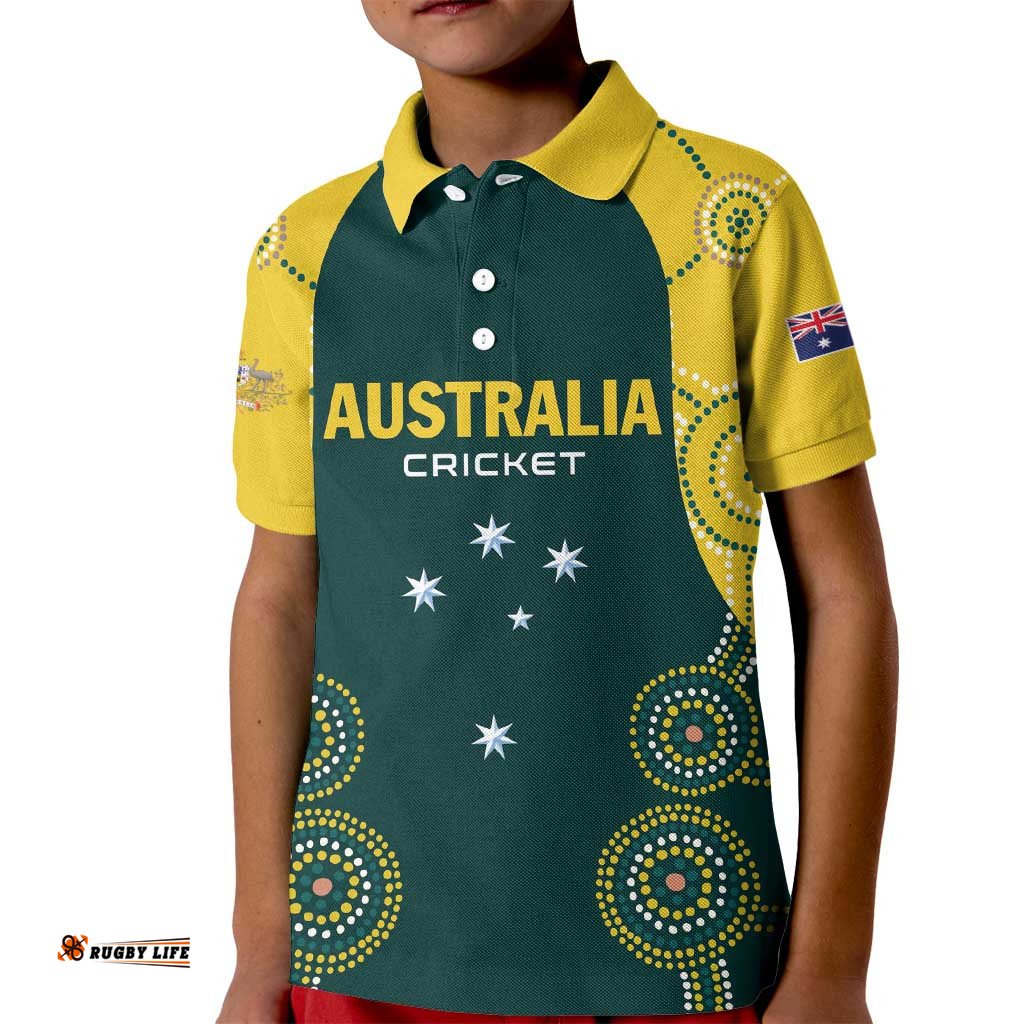Custom Australia Cricket Kid Polo Shirt Aussies Champions LT01