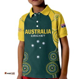 Custom Australia Cricket Kid Polo Shirt Aussies Champions LT01