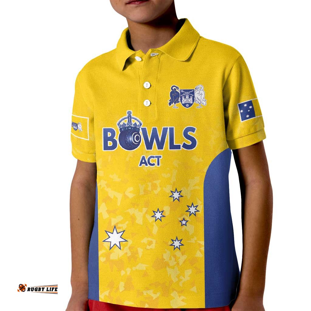 Australian ACT Lawn Bowls Custom Kid Polo Shirt Aussie Minimalist Style LT9