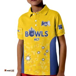 Australian ACT Lawn Bowls Custom Kid Polo Shirt Aussie Minimalist Style LT9