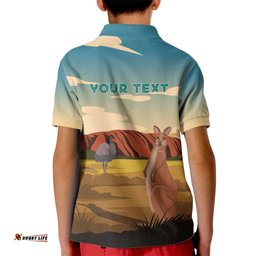 Australia Personalized Kid Polo Shirt Uluru Scenery LT7