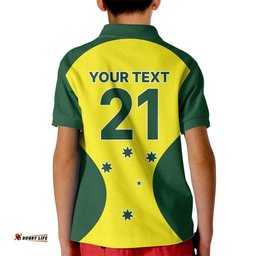 Custom Australia Cricket Spirit 2026 Kid Polo Shirt World T20 Edition LT9