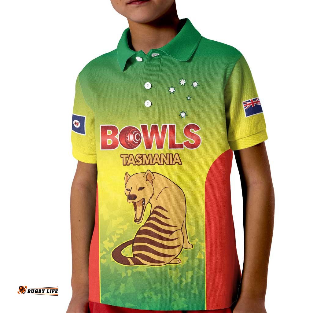 Australian Tasmania Lawn Bowls Custom Kid Polo Shirt Aussie Minimalist Style LT9