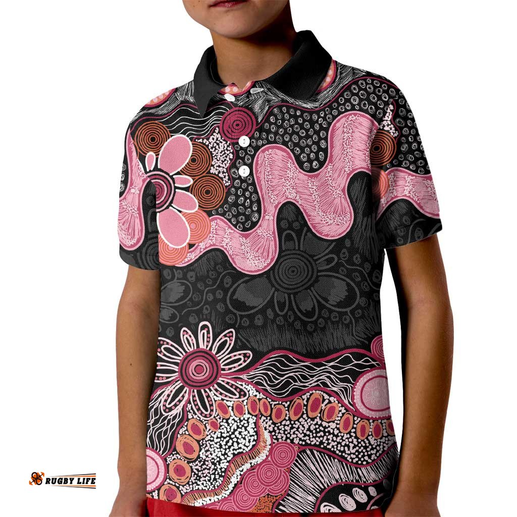 Australia NAIDOC Week 2026 Kid Polo Shirt Aboriginal Contemporary Art LT7