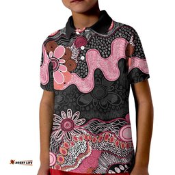 Australia NAIDOC Week 2026 Kid Polo Shirt Aboriginal Contemporary Art LT7
