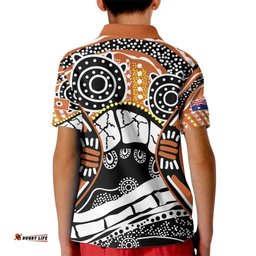 Australian Northern Territory Kid Polo Shirt Aboriginal with Sturt's Desert Rose LT9