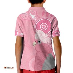 Australia Breast Cancer Awareness Kid Polo Shirt Galah Faith Hope Love Pink Month LT14