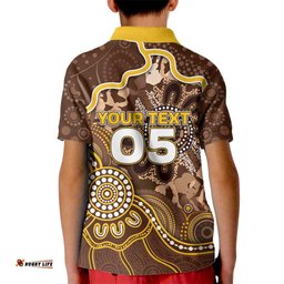 Custom Hawks Football Kid Polo Shirt Aboriginal Dot Art Pattern DT05