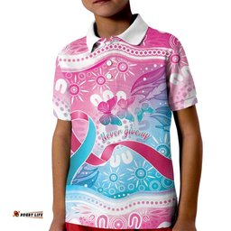 Australia Hereditary Cancer Awareness Kid Polo Shirt Never Give Up LT05