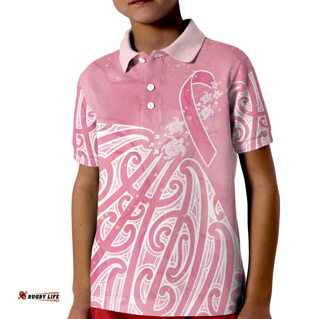 Breast Cancer Awareness Maori Kid Polo Shirt Kia Kaha Kia Maia Kia Manawanui LT7