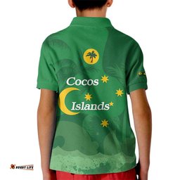Australia Cocos Keeling Islands Kid Polo Shirt Southern Cross Palm Tree Pattern LT14