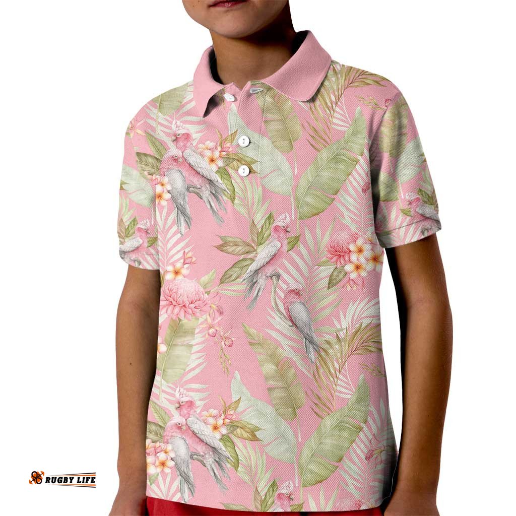 Australia Galah Cockatoo Kid Polo Shirt Eolophus Soseicapilla Couple Seamless Style LT14