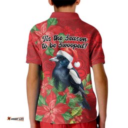 Australian Magpie Kid Polo Shirt Aboriginal Inspired Christmas LT9