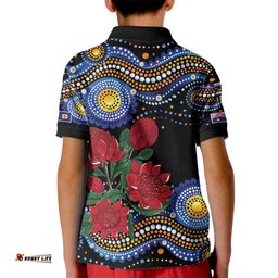 Australia New South Wales Waratahs Kid Polo Shirt Aboriginal Dot Art LT9
