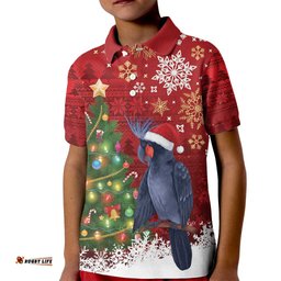 Australia Palm Cockatoo Christmas Kid Polo Shirt Goliath Cockatoo Santa Merry Chrissie LT14
