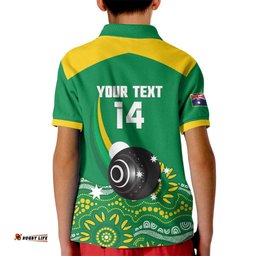 Custom Bowls Australia Kid Polo Shirt Aussie Kangaroo Aboriginal Art LT14