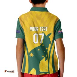 Australia Socceroos Custom Kid Polo Shirt 2026 Forever Golden LT7