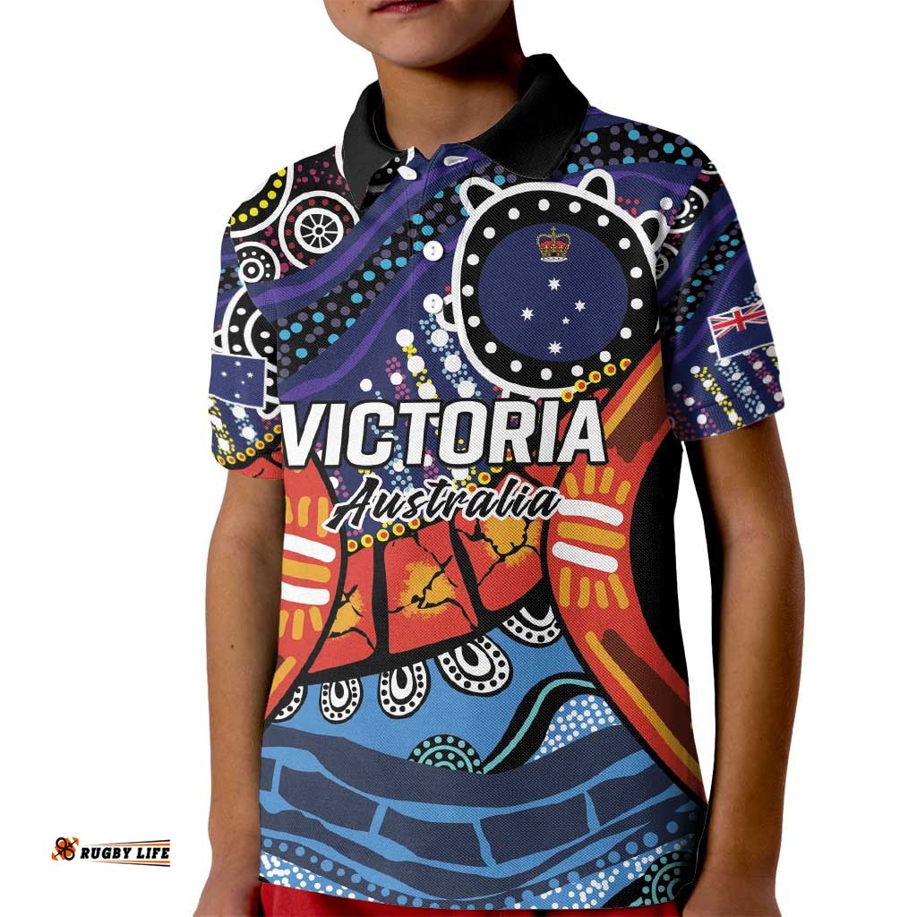 Australia Victoria State Kid Polo Shirt Peace and Prosperity LT9