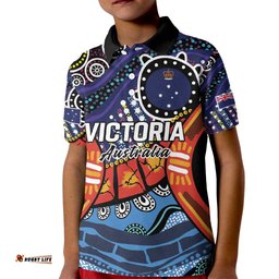 Australia Victoria State Kid Polo Shirt Peace and Prosperity LT9