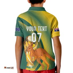 Australia Socceroos WC2026 Custom Kid Polo Shirt Golden Champions LT7