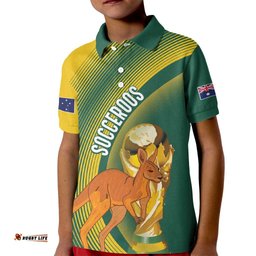 Australia Socceroos WC2026 Custom Kid Polo Shirt Golden Champions LT7