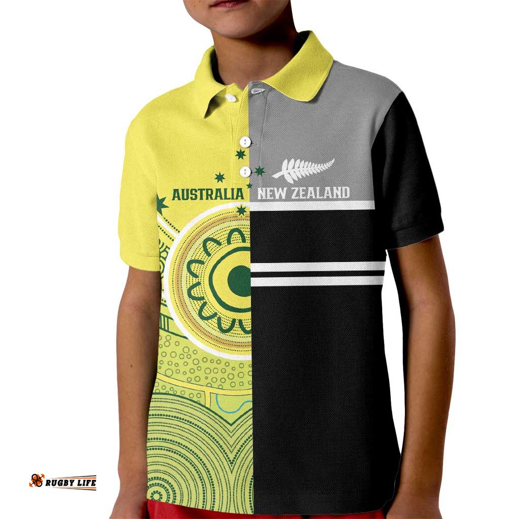 Custom Cricket AUNZ Spirit Kid Polo Shirt Aussie New Zealand Retro Edition LT9