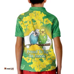 Budgerigar Australia Day Kid Polo Shirt Proud To Be An Aussie Opal National Color LT14
