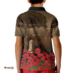 Australia - New Zealand ANZAC Lone Pine Kid Polo Shirt The Last Post LT7