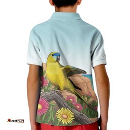 Australia Rock Parrot Kid Polo Shirt Pigface Carpobrotus Rocky Island Vibes LT14