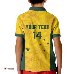 Custom Bowls Australia Kid Polo Shirt Marble National Color LT14