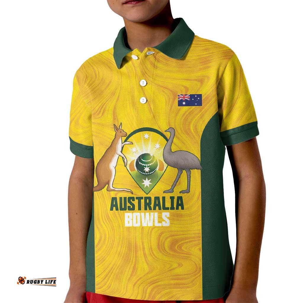 Custom Bowls Australia Kid Polo Shirt Marble National Color LT14