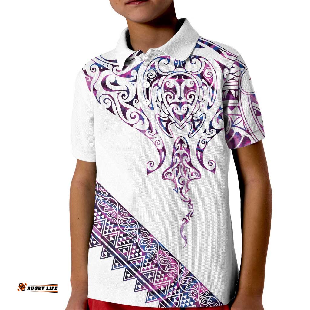 Mawhero Paua shell Kowhaiwhai Taniko Personalised Kid Polo Shirt Manta Ray Shark-Turtle Maori Tribal Style LT9