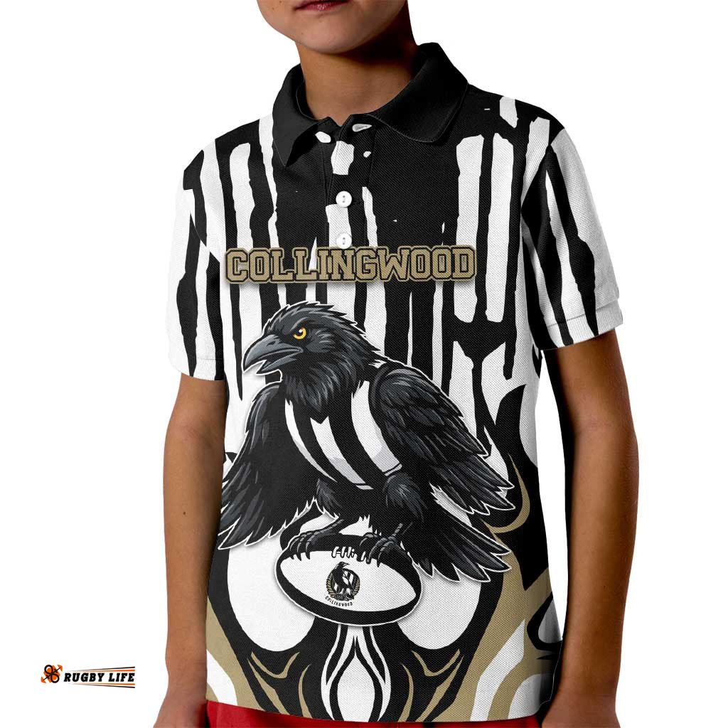 Custom Collingwood Black Kid Polo Shirt Unique Style DT05