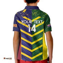Custom Sri Lanka And Australia Cricket Kid Polo Shirt 2025 The Lions Baggy Greens Together LT14