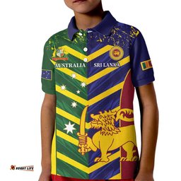 Custom Sri Lanka And Australia Cricket Kid Polo Shirt 2025 The Lions Baggy Greens Together LT14