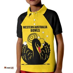 Custom Western Australia Bowls Kid Polo Shirt Go Champions WA Black Swan LT14