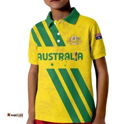 Custom Soccer 2026 Australia Kid Polo Shirt Socceroos Go Glory LT01