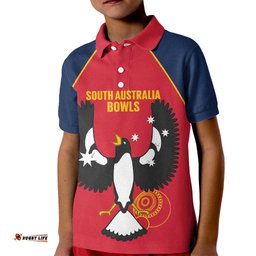 Custom South Australia Bowls Kid Polo Shirt Go Champions SA Piping Shrike LT14