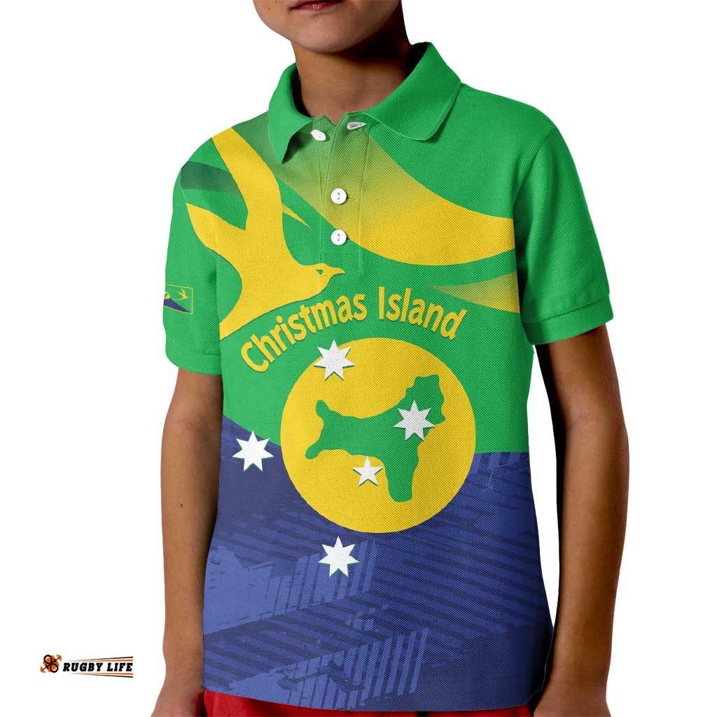 Personalised Australia Christmas Island Kid Polo Shirt Wilayah Pulau Krismas Flag Color LT14