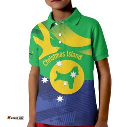 Personalised Australia Christmas Island Kid Polo Shirt Wilayah Pulau Krismas Flag Color LT14