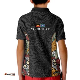 Personalised NAIDOC Deadly 50 Years Kid Polo Shirt Minimalist Aboriginal Art LT9