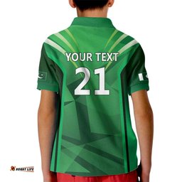 Pakistan Cricket Custom Kid Polo Shirt The Green Shirts with Sporty Pattern LT9