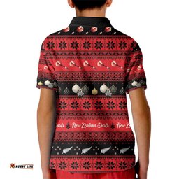 New Zealand Darts Christmas Kid Polo Shirt Merry Xmas Aotearoa Maori Red LT14