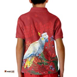 Merry Cocka-mas Kid Polo Shirt Australia Christmas Red Art LT9