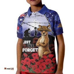 ANZAC Day Kid Polo Shirt Lest We Forget DT05