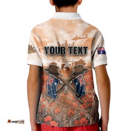 Personalised ANZAC Day Kid Polo Shirt Commemorative Soldier Tribute DT05