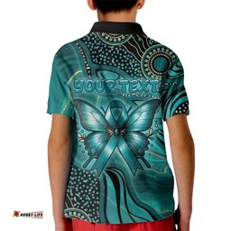 Personalised Ovarian Cancer Awareness Kid Polo Shirt This Is What A Fighter Looks Like DT05